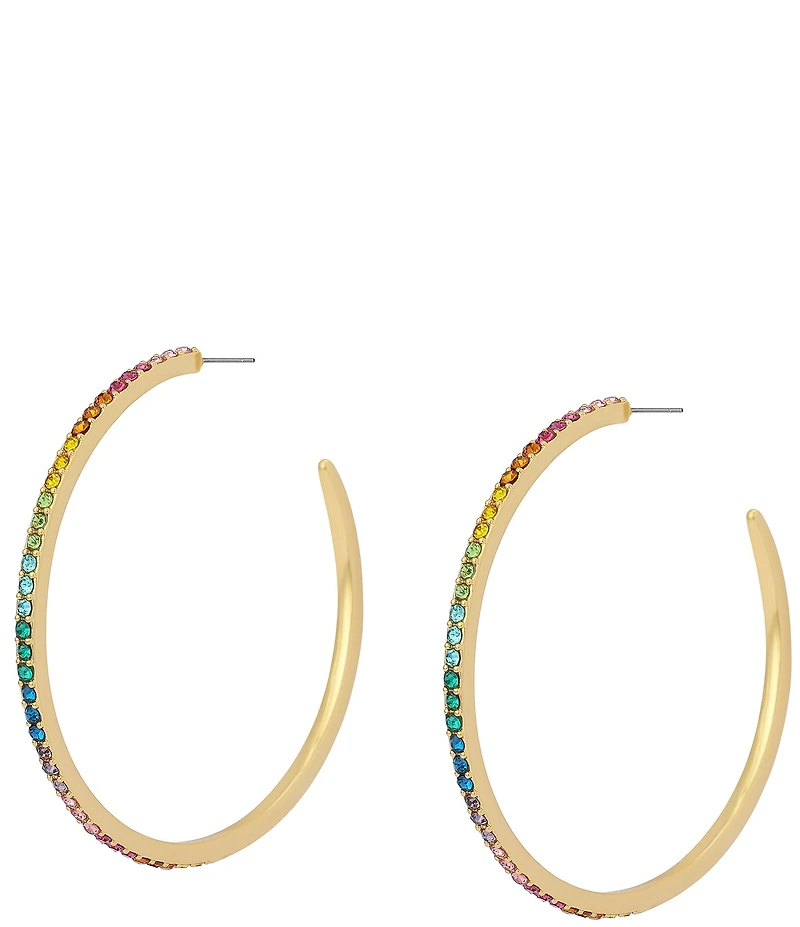 Kurt Geiger London Pav Rainbow Large Hoop Earrings