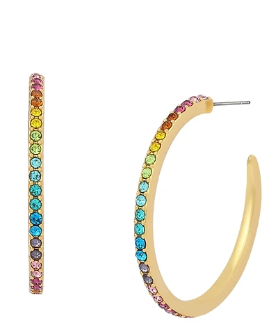 Kurt Geiger London Pav Rainbow Medium Hoop Earrings