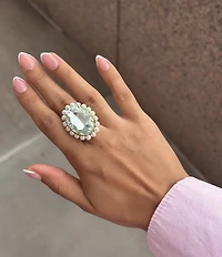 Kurt Geiger London Pearl Oval Stone Cocktail Ring