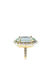 Kurt Geiger London Pearl Oval Stone Cocktail Ring