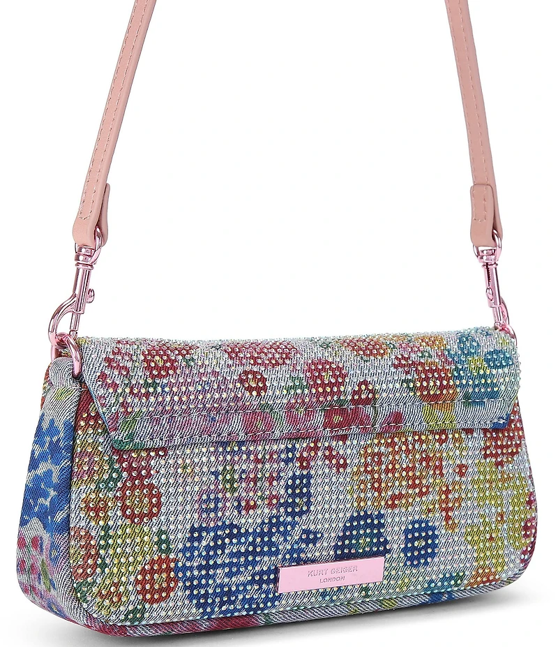 Kurt Geiger London Pickle Rhinestone Floral Shoulder Bag