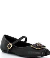 Kurt Geiger London Pimlico Leather Logo Hardware Mary Jane Ballet Flats