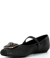 Kurt Geiger London Pimlico Leather Logo Hardware Mary Jane Ballet Flats