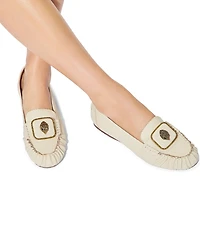Kurt Geiger London Pimlico Leather Eagle Ornament Moccasins