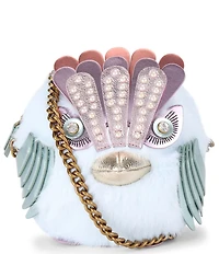 Kurt Geiger London Pom Pom Faux Fur Eagle Novelty Chain Crossbody Bag
