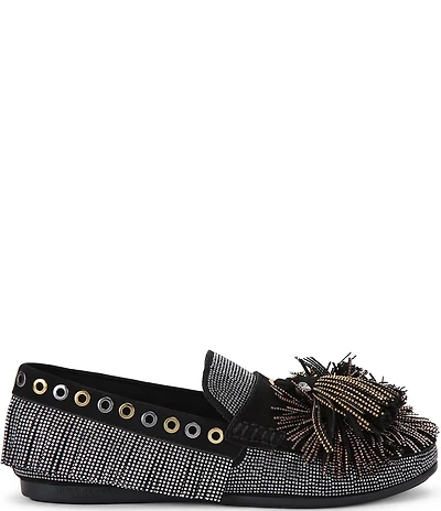 Kurt Geiger London Pom Pom Embellished Fringe Tassel Moccasins