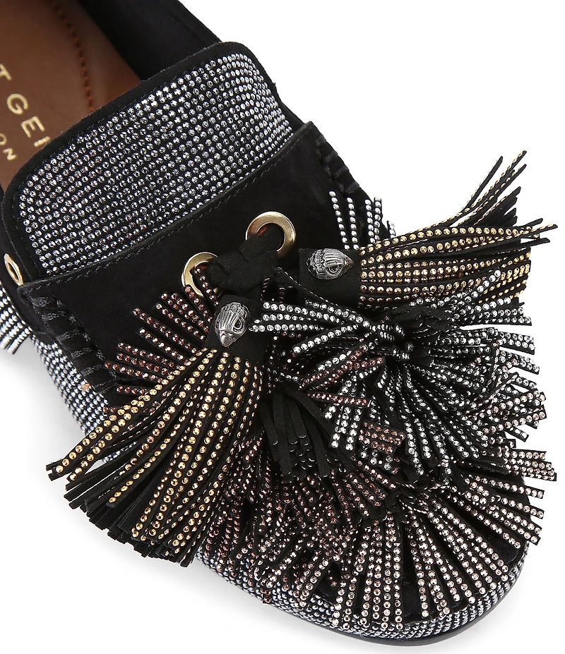 Kurt Geiger London Pom Pom Embellished Fringe Tassel Moccasins