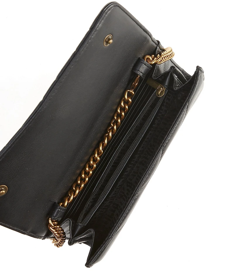 Kurt Geiger London Quilted Gold Hardware Wallet On Chain Crossbody Bag