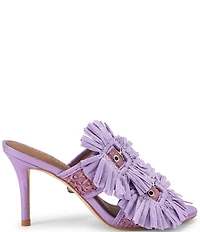 Kurt Geiger London Raffia Floral Embellished Buckle Dress Sandals