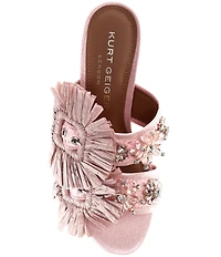 Kurt Geiger London Raffia Floral Embellished Buckle Dress Sandals