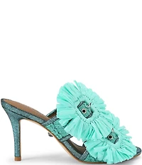 Kurt Geiger London Raffia Floral Embellished Buckle Dress Sandals