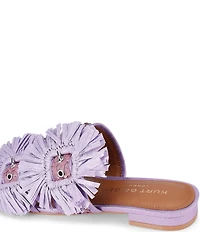 Kurt Geiger London Raffia Buckle Ornament Flat Slide Sandals