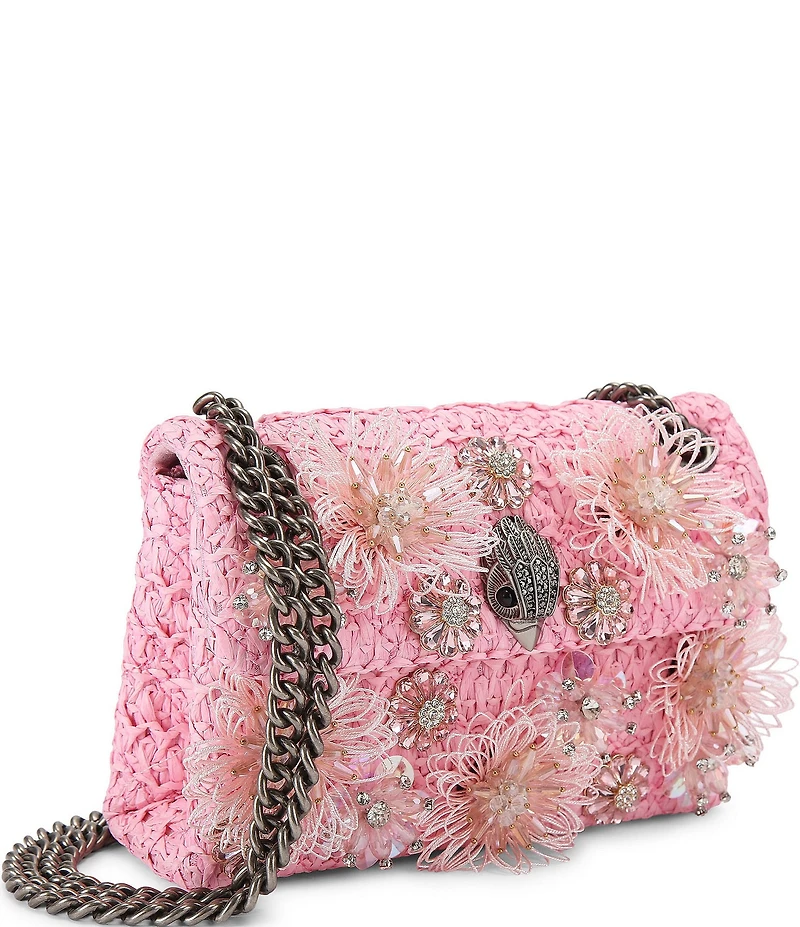 Kurt Geiger London Raffia Floral Mini Kensington Crossbody Bag