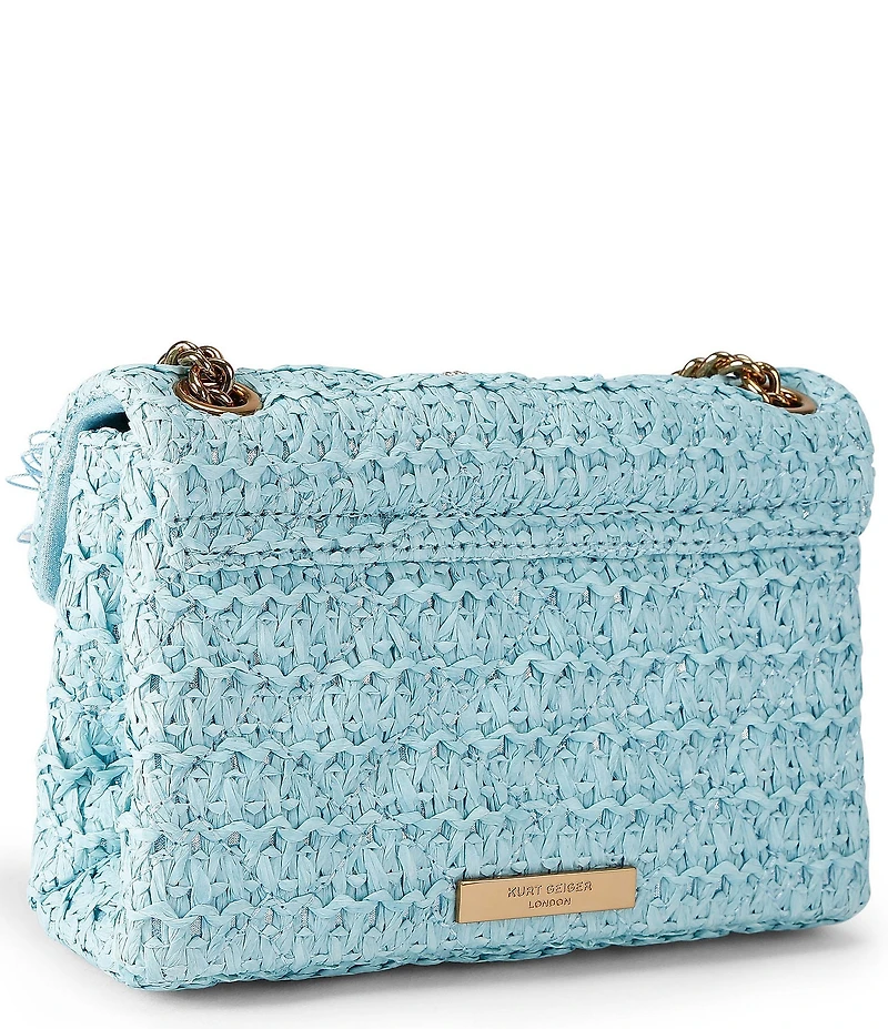 Kurt Geiger London Raffia Mini Kensington Convertible Crossbody Bag