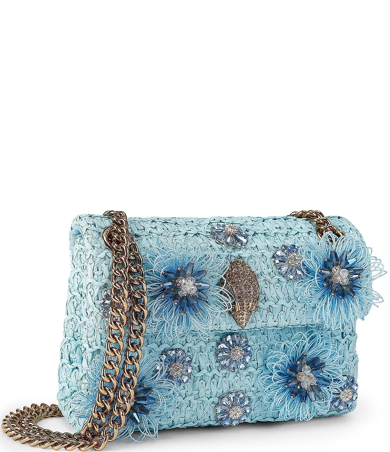 Kurt Geiger London Raffia Mini Kensington Convertible Crossbody Bag