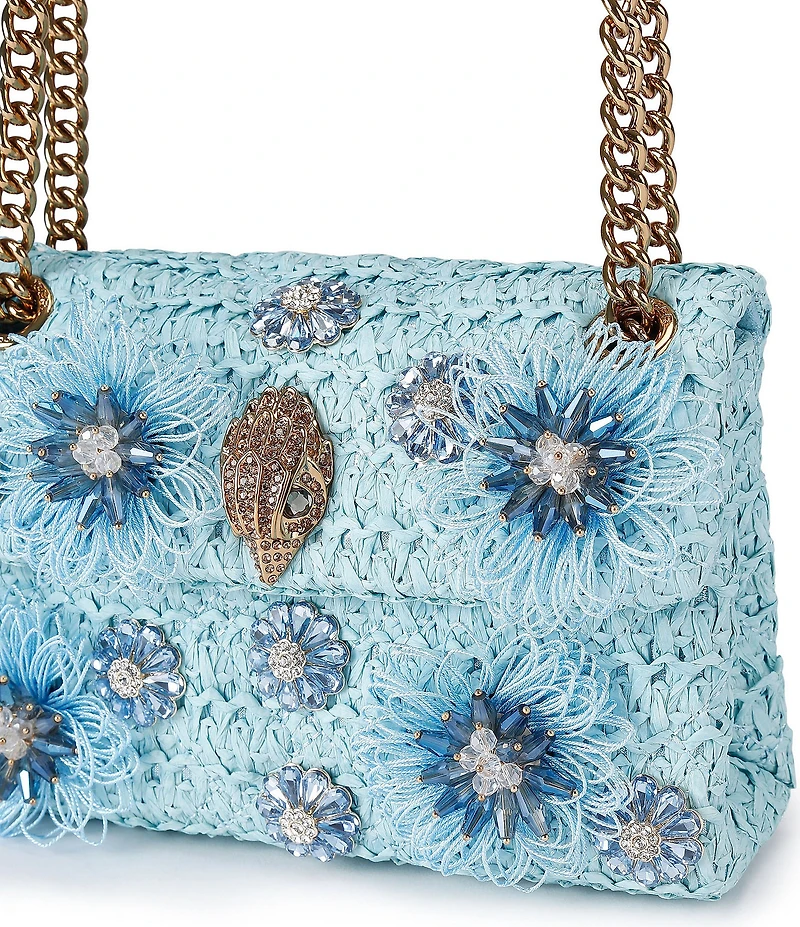 Kurt Geiger London Raffia Mini Kensington Convertible Crossbody Bag