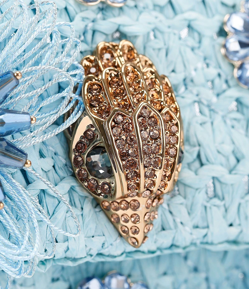 Kurt Geiger London Raffia Mini Kensington Convertible Crossbody Bag