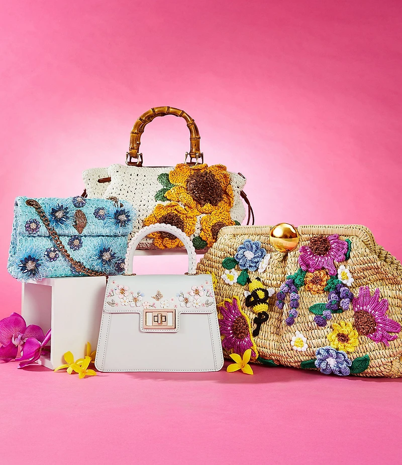 Kurt Geiger London Raffia Mini Kensington Convertible Crossbody Bag