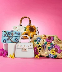 Kurt Geiger London Raffia Mini Kensington Convertible Crossbody Bag