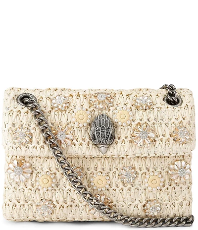 Kurt Geiger London Raffia Mini Kensington Convertible Crossbody Bag