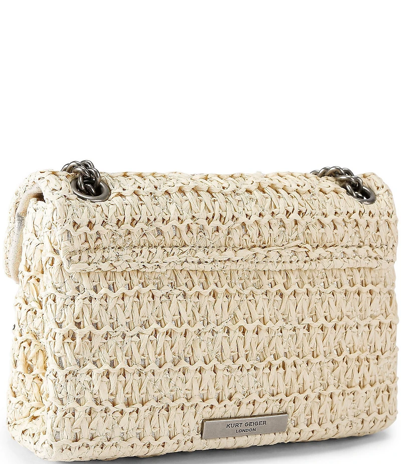 Kurt Geiger London Raffia Mini Kensington Convertible Crossbody Bag