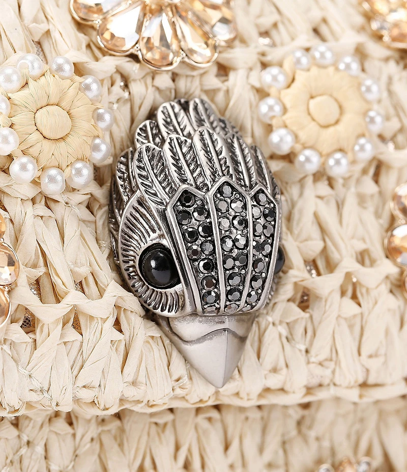 Kurt Geiger London Raffia Mini Kensington Convertible Crossbody Bag