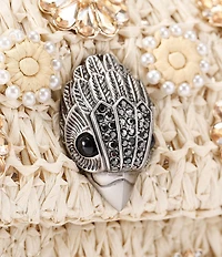 Kurt Geiger London Raffia Mini Kensington Convertible Crossbody Bag