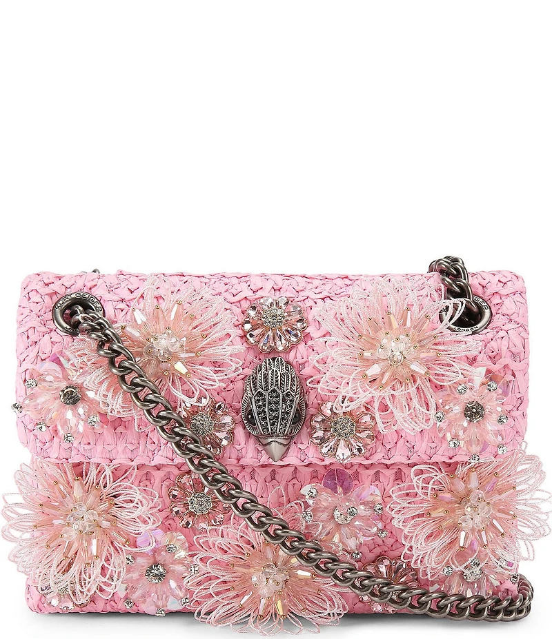 Kurt Geiger London Raffia Mini Kensington Convertible Crossbody Bag