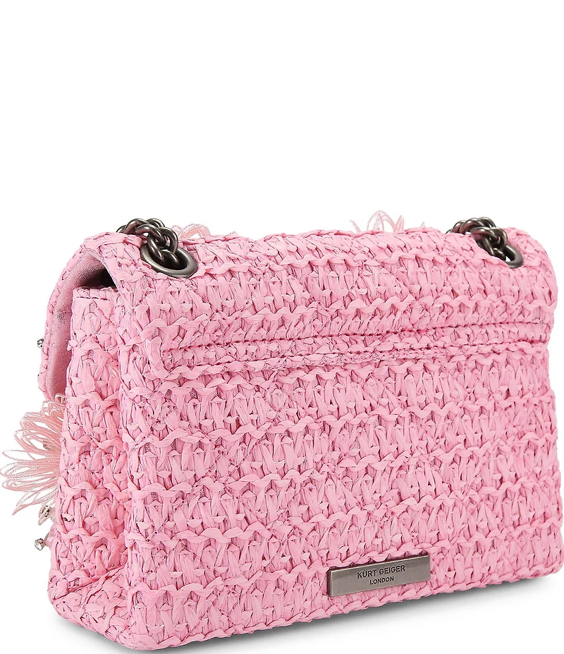 Kurt Geiger London Raffia Mini Kensington Convertible Crossbody Bag
