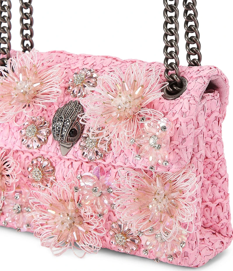 Kurt Geiger London Raffia Mini Kensington Convertible Crossbody Bag