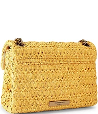 Kurt Geiger London Raffia Flower Embellished Mini Kensington Convertible Crossbody Bag