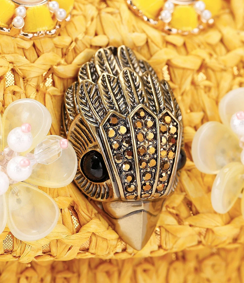 Kurt Geiger London Raffia Flower Embellished Mini Kensington Convertible Crossbody Bag