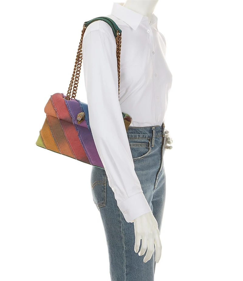 Kurt Geiger London Rainbow Denim Kensington Crossbody Bag