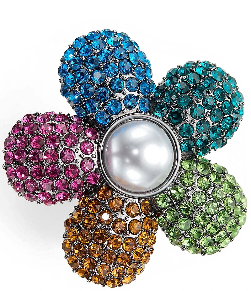 Kurt Geiger London Rainbow Pave Flower Cocktail Ring
