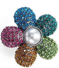 Kurt Geiger London Rainbow Pave Flower Cocktail Ring