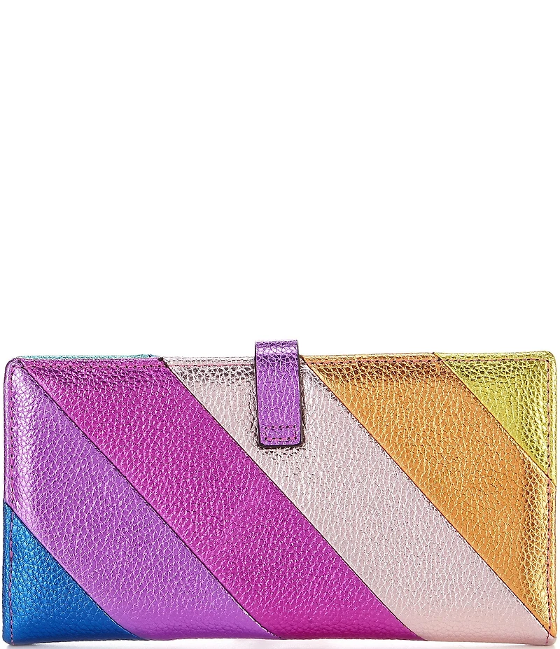 Kurt Geiger London Rainbow Stripe Leather Bifold Wallet