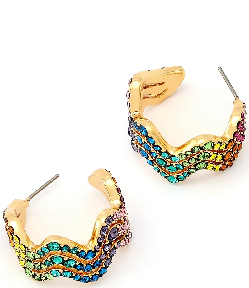 Kurt Geiger London Rainbow Wave Hoop Earrings