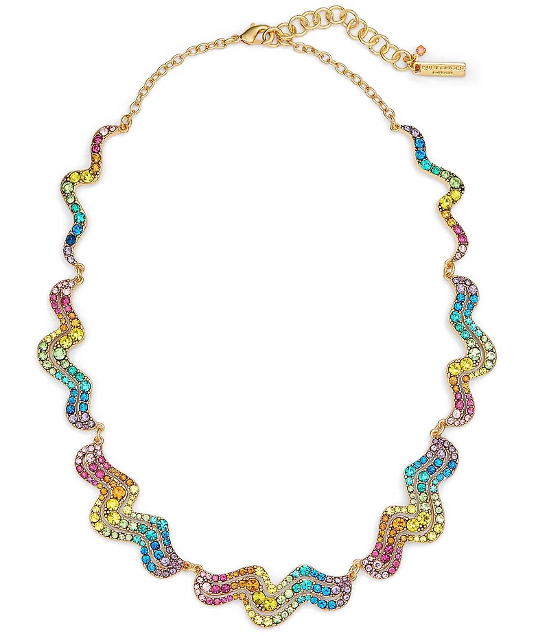 Kurt Geiger London Rainbow Wave Rhinestone Collar Necklace
