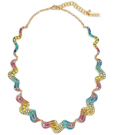 Kurt Geiger London Rainbow Wave Rhinestone Collar Necklace