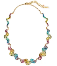 Kurt Geiger London Rainbow Wave Rhinestone Collar Necklace