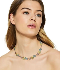 Kurt Geiger London Rainbow Wave Rhinestone Collar Necklace