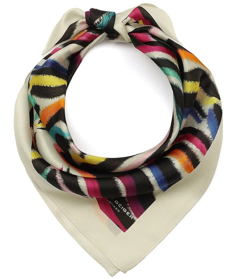Kurt Geiger London Rainbow Zebra Bandana Scarf