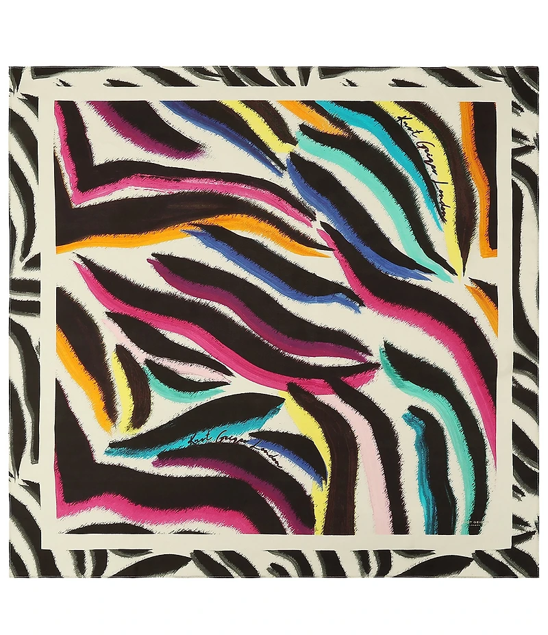 Kurt Geiger London Rainbow Zebra Square Scarf
