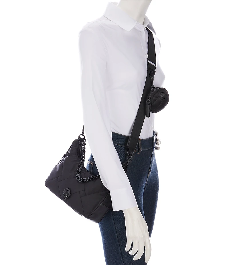 Kurt Geiger London Recycled Quilted Nylon Convertible Hobo Shoulder Bag