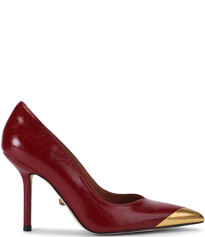 Kurt Geiger London Regent Court Crinkle Patent Leather Cap Toe Pumps