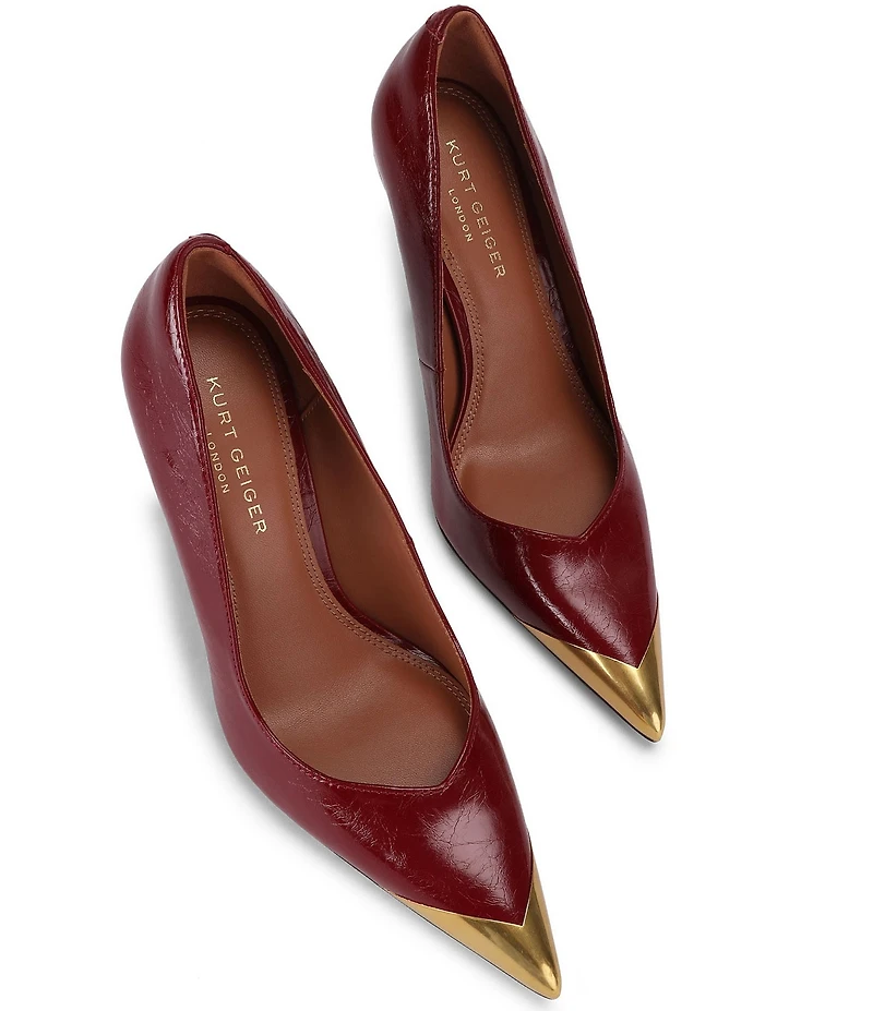 Kurt Geiger London Regent Court Crinkle Patent Leather Cap Toe Pumps