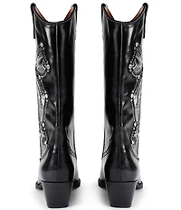 Kurt Geiger London Rodeo Bow Leather Studded Ornament Cowboy Boots