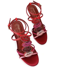 Kurt Geiger London Satin Kiss Crystal Embellished Dress Sandals