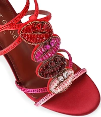 Kurt Geiger London Satin Kiss Crystal Embellished Dress Sandals