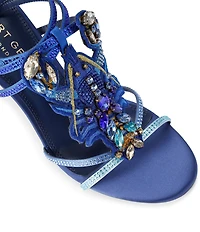 Kurt Geiger London Satin Lobster Crystal Embellished Dress Sandals